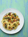 Rustic healthy italian pasta primavera Royalty Free Stock Photo