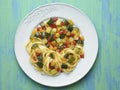 Rustic healthy italian pasta primavera Royalty Free Stock Photo