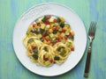 Rustic healthy italian pasta primavera Royalty Free Stock Photo