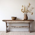 Rustic Hemp Console Table With Vintage Charm