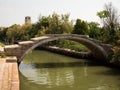 Rustic historic brick arch Devils Bridge Ponte del Diavolo canal Torcello Island Venetian Lagoon Venice Veneto Italy