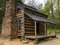 Rustic historic log cabin in Tennessee Royalty Free Stock Photo