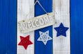 Rustic holiday welcome sign Royalty Free Stock Photo