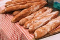 Rustic Homemade Freshly Baked Bread Loaf Loaves Lies On Table Royalty Free Stock Photo