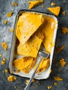 Rustic homemade golden honeycomb toffee Royalty Free Stock Photo