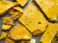 Rustic homemade golden honeycomb toffee Royalty Free Stock Photo