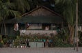 Rustic house on beach and palms background, philippines, port barton Royalty Free Stock Photo