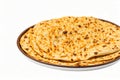 rustic indian roti prata isolated on white background Royalty Free Stock Photo