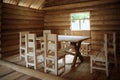 Rustic interior wooden house Royalty Free Stock Photo