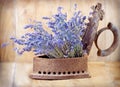 Rustic iron (old iron) and dry lavender