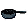 rustic iron skillet game pixel art vector illustration