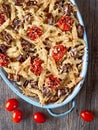 Rustic italian baked penne pasta Royalty Free Stock Photo