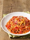 Rustic italian bucatini amatriciana