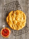 Rustic italian deep fried pizza fritta dough Royalty Free Stock Photo
