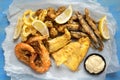 Rustic italian fried seafood fritto misto