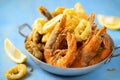 Rustic italian fried seafood fritto misto