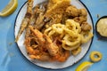 Rustic italian fried seafood fritto misto