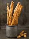 Rustic italian grissini breadstick