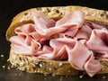 Rustic italian mortadella sandwich Royalty Free Stock Photo