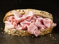Rustic italian mortadella sandwich