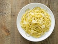 Rustic italian pepe e cacio pepper with cheese spaghetti Royalty Free Stock Photo