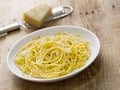 Rustic italian pepe e cacio pepper with cheese spaghetti Royalty Free Stock Photo