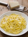 Rustic italian pepe e cacio pepper with cheese spaghetti Royalty Free Stock Photo