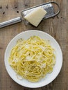 Rustic italian pepe e cacio pepper with cheese spaghetti Royalty Free Stock Photo