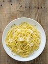 Rustic italian pepe e cacio pepper with cheese spaghetti Royalty Free Stock Photo