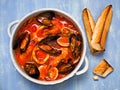 Rustic italian seafood soup Royalty Free Stock Photo