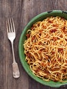 Rustic italian sicilian pesto spaghetti