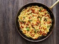 Rustic italian spaghetti carbonara Royalty Free Stock Photo