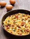 Rustic italian spaghetti carbonara Royalty Free Stock Photo