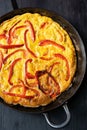 Rustic ittalian capsicum pepper frittata Royalty Free Stock Photo