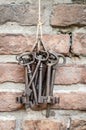 Rustic Keys against a Brick Wall Royalty Free Stock Photo