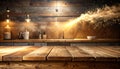 Rustic Kitchen Countertop with Golden Dust Explosion Royalty Free Stock Photo