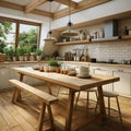 Rustic kitchen mock-up: farm style