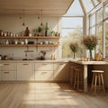 Rustic kitchen mock-up with vintage atmosphere