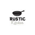 Rustic kitchen by using black frying pan logo