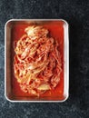 Rustic korean fermented cabbage kimchi