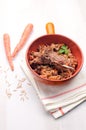 Rustic lamb and orzo with carrots