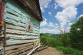 Rustic landscape with side of old wooden house