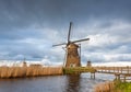 Rustic landscape with traditional dutch windmills