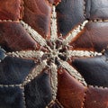 Rustic Leather Patchwork with Intricate Stitching Detail Royalty Free Stock Photo