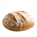 A rustic loaf of artisan bread with visible flour dusting. Royalty Free Stock Photo
