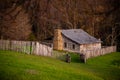 Rustic Log Cabin + Wood Fence - Cumberland Gap National Historical Park - Kentucky Royalty Free Stock Photo