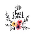 Rustic logo template with watercolor flowers and branches.