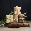 Rustic Luxury: Exquisite Handmade Soap Bars Bound in a Chic Rope Bundle