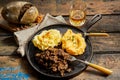 Rustic meal of haggis, neeps and tatties Royalty Free Stock Photo