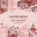 Rustic Menu Book Template, vector image for Recipe Book, Delivery. Ready to Use Illustration with Design Elements Royalty Free Stock Photo